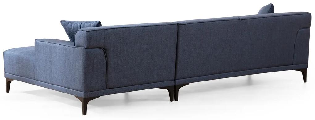 Dizajnová rohová sedačka Dellyn 250 cm modrá - pravá