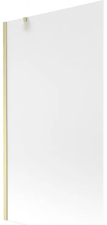 Mexen Next, 1-krídlová vaňová zástena 100 x 150 cm, 6mm sklo námraza, zlatá matná, 895-100-000-00-30-55