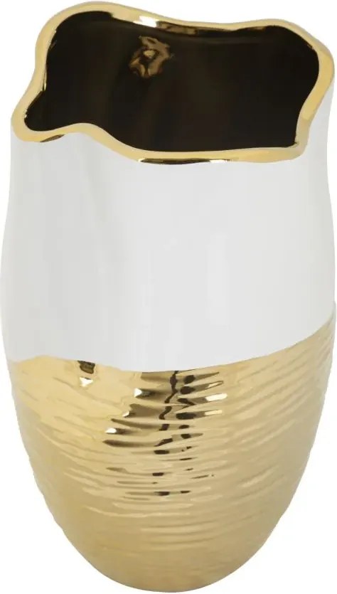 Váza Lux 35 cm zlatá/biela