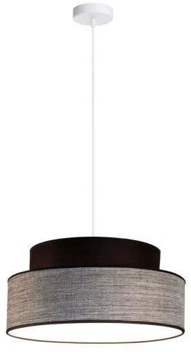 Luster na lanku GRACE 1xE27/60W/230V pr. 40 cm čierna/šedá