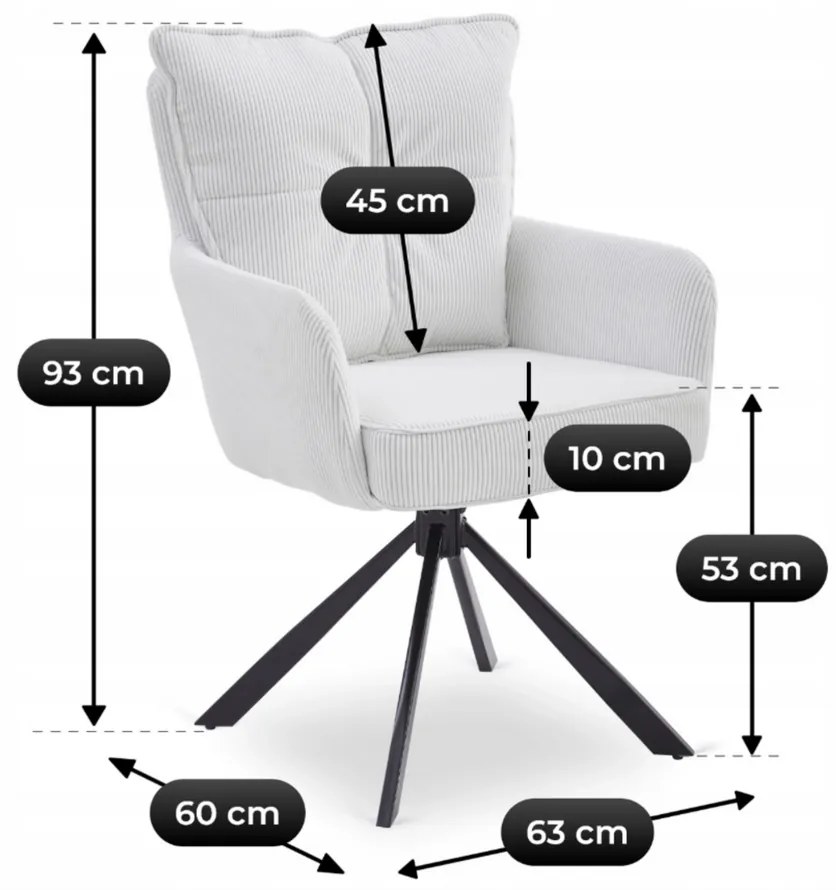 Otočná stolička MAGNUS krémová