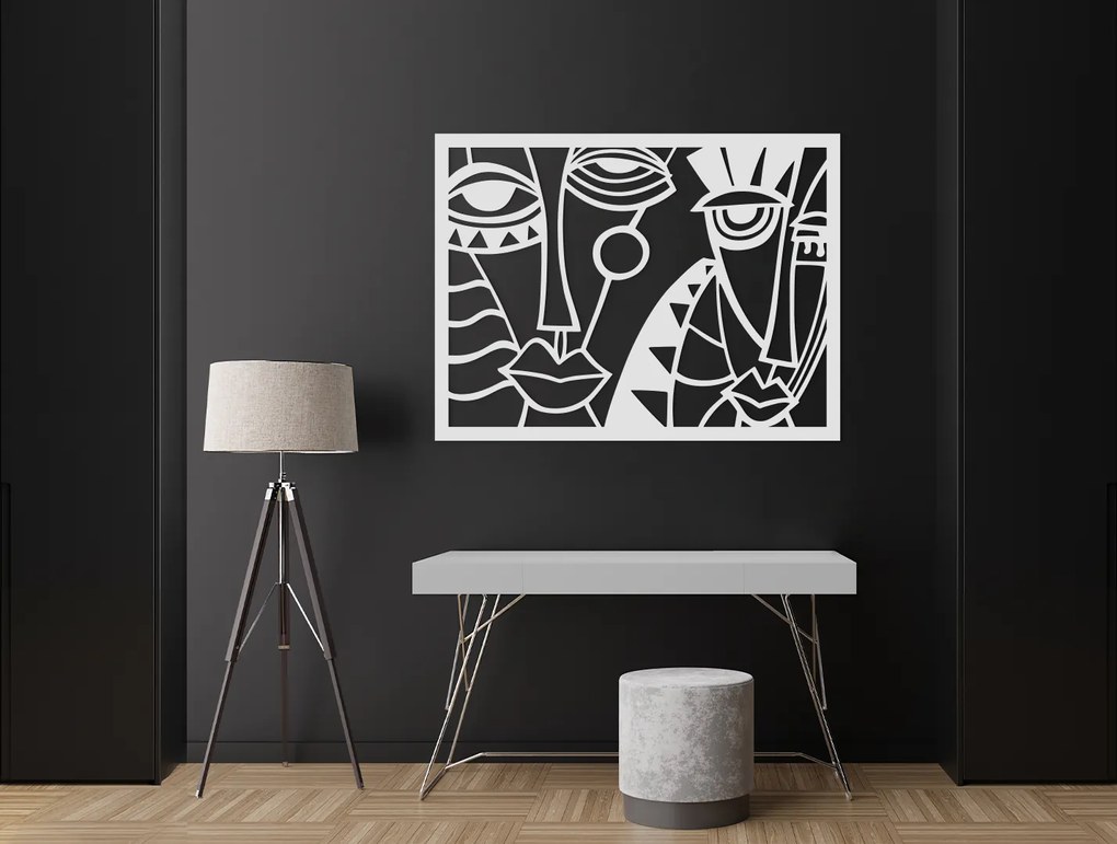 drevko Moderný obraz na stenu Dve tváre Rozmer obrazu: 32,5 x 43 cm, Farba dekorácie: Čierna