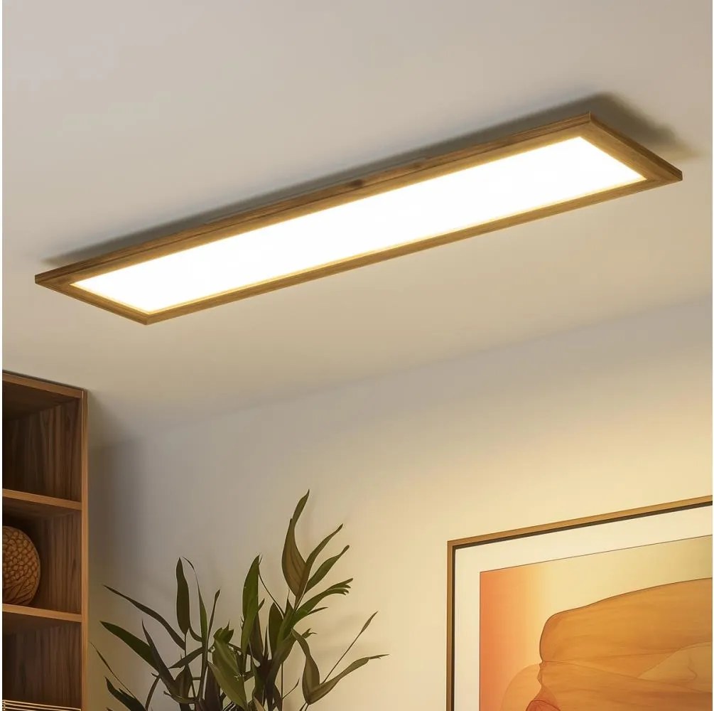 Brilagi - LED stmievateľné svietidlo SLIMFRAME WOOD LED/58W/230V 124x33,7 cm + diaľkový ovládač