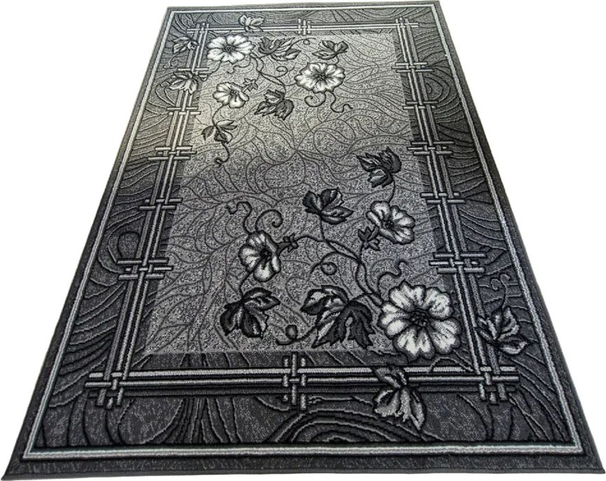 Klasický koberec Shiraz BCF s kvetinovým vzorom – sivý Rozmer: 120x170 cm