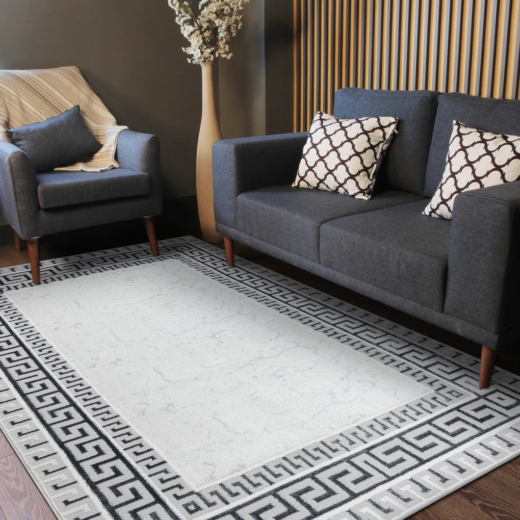 Dywany Łuszczów, Kusový koberec Allure 1960 white/grey, 240x330, šedá, kancelária