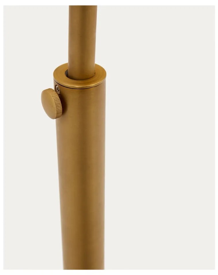 Stojacia lampa v zlatej farbe s kovovým tienidlom (výška 185 cm) Madali – Kave Home