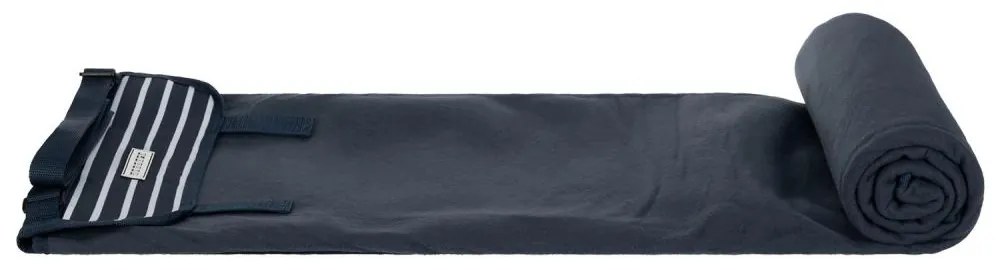 anndora Pikniková deka 125x150 cm — modrá s pruhmi