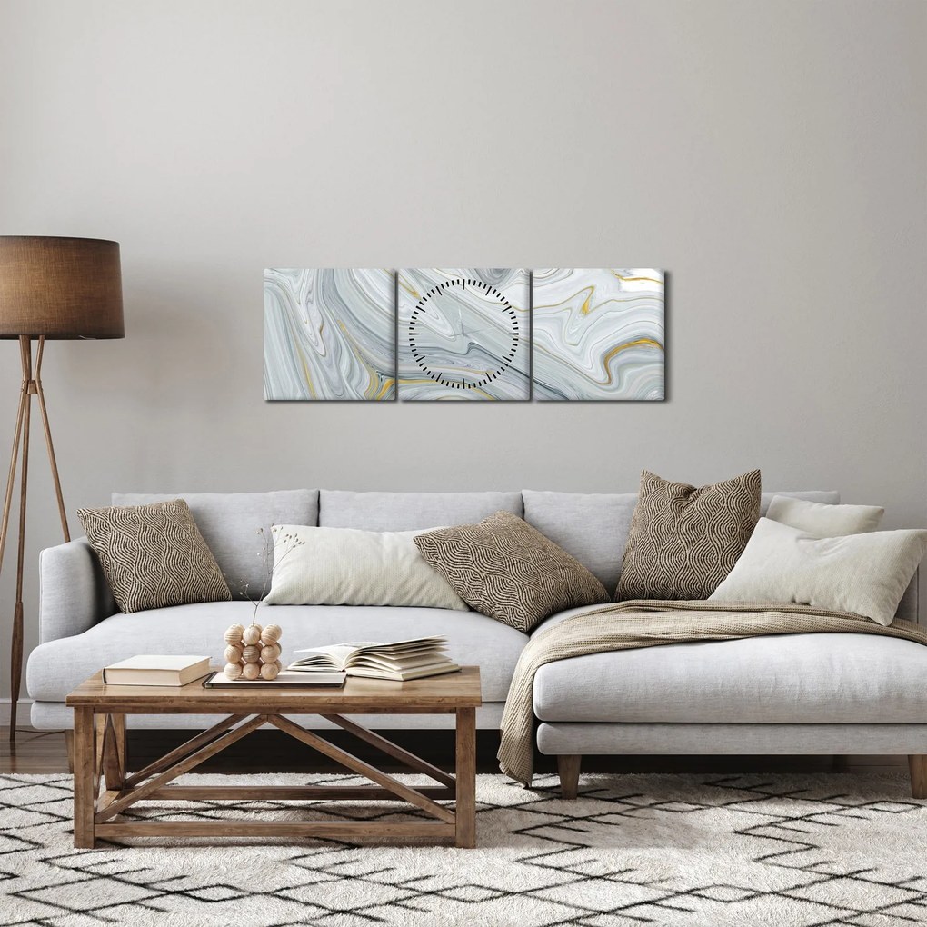 Obraz - Abstrakcia (s hodinami) (90x30 cm)