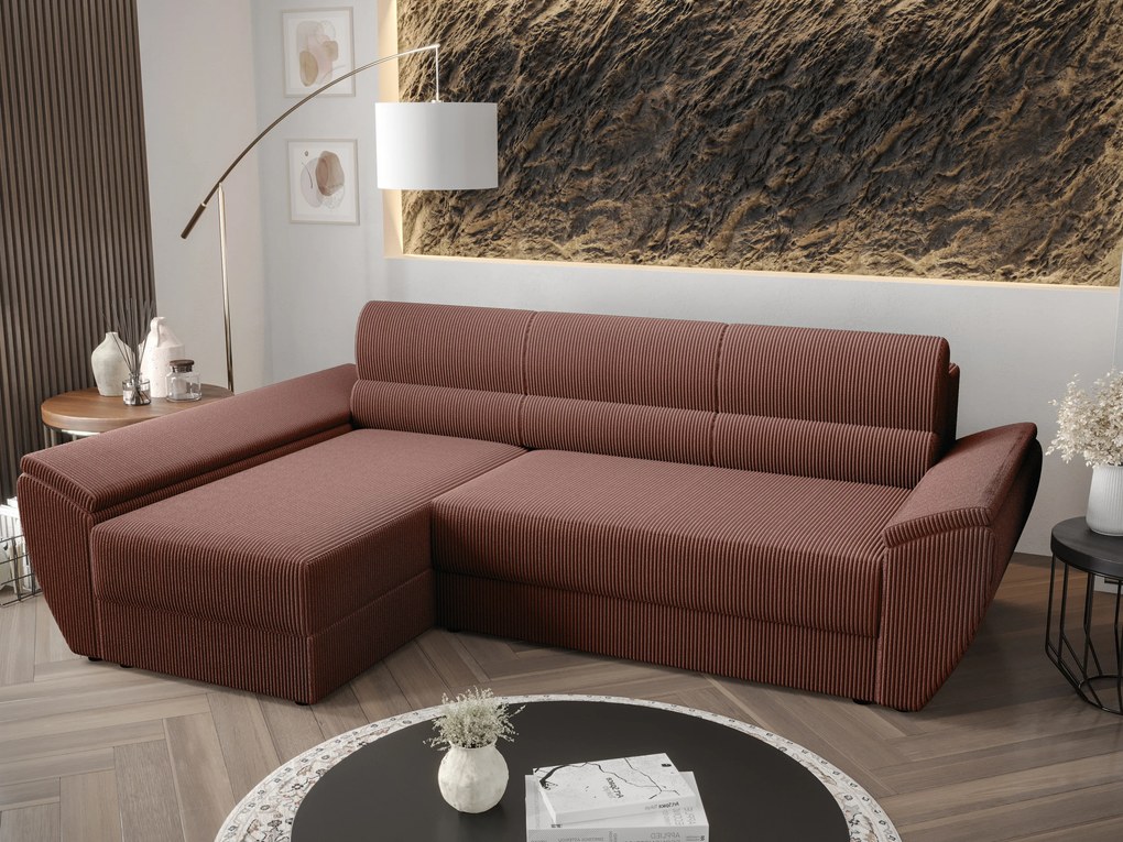 Rohová sedacia súprava Radiant L3 (hnedá) (L). Akcia -20%. Vlastná spoľahlivá doprava až k Vám domov. 1062242