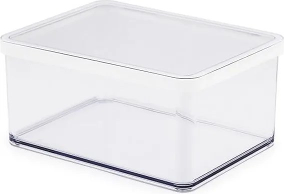 Hranatá plastová dóza na potraviny LOFT biela 2,25 l