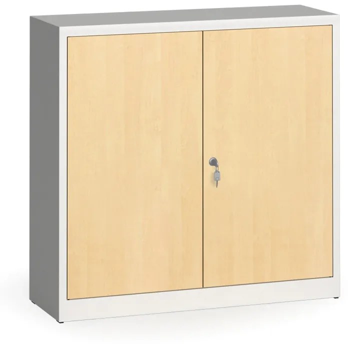 Zvárané skrine s lamino dverami, 1150 x 1200 x 400 mm, RAL 7035/breza