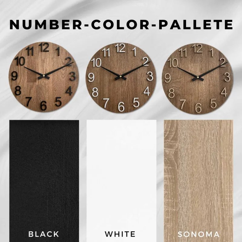 Drevené hodiny na stenu do obývačky I SENTOP MAS017-3072-black-hands