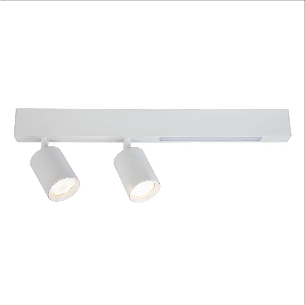 EUlight Stropné svietidlo Magnet, 2x biele kovové tienidlo + 1x LED 5W, w