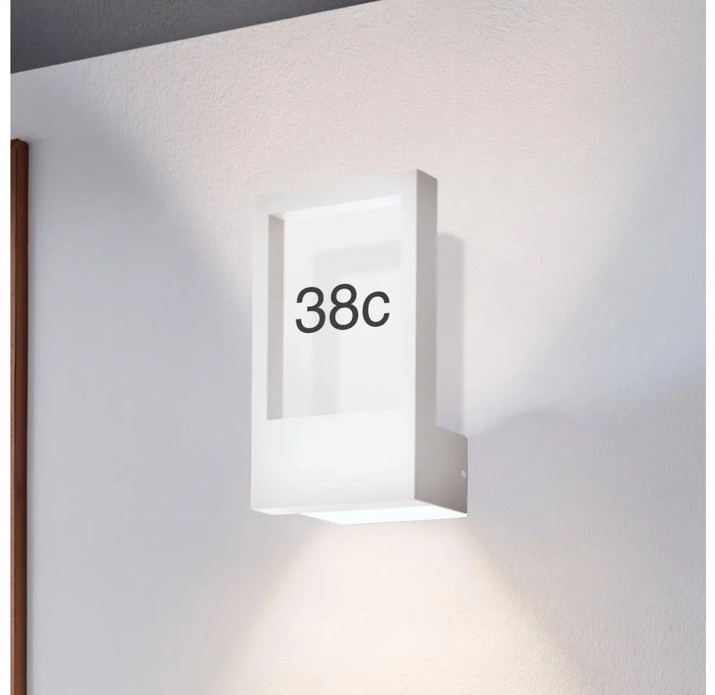 Eglo 98143 - Domové číslo MONTEROS 1xE27/28W/230V IP44 biela