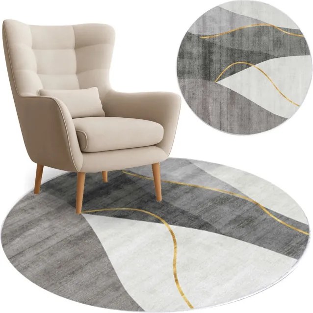 Protišmykový koberec NOVO sivý kruh