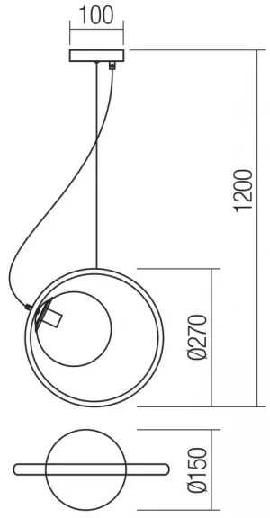 Redo 01-2320 - Luster na lanku KLEIDI 1xE14/28W/230V pr. 27 cm čierna