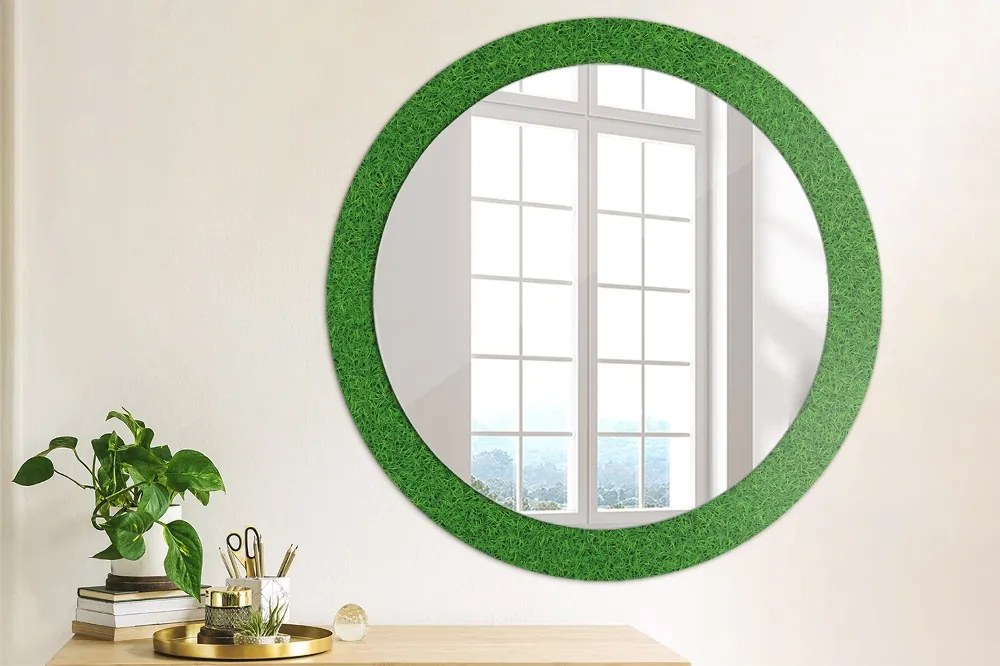 Okrúhle ozdobné zrkadlo Zelená tráva fi 80 cm