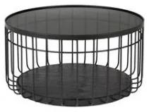 Odkládací stolek kulatý LANCE M ZUIVER Ø 60 cm, černý skleněný White Label Living 2300283