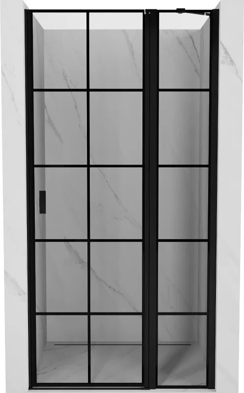 Mexen MIST, 1-krídlové sprchové dvere (1d+1s) 80x200 cm, 6mm číre sklo so vzorom mriežky, pravý, 8A4-080-000-70-77-P