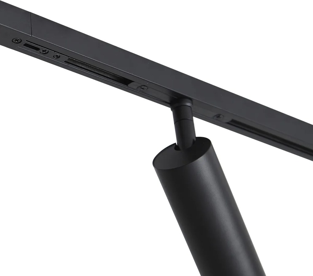 Moderný koľajnicový systém čierny s 2 reflektormi a 3 závesnými svietidlami 1-fázový - Slimline Uzzy Eira