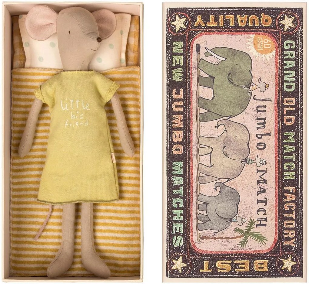 Maileg Myška v zápalkovej krabičke - medium