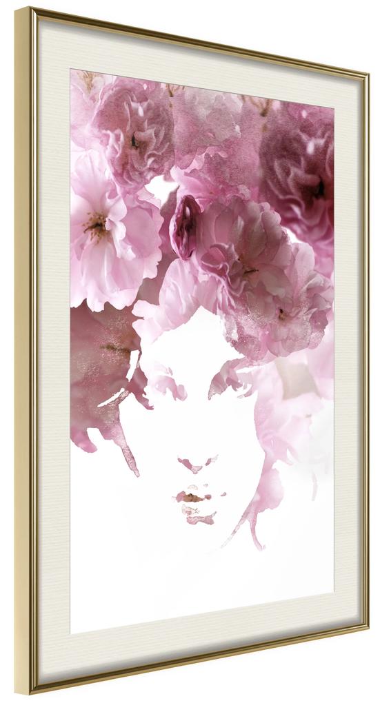 Artgeist Plagát - Flowery Look [Poster] Veľkosť: 20x30, Verzia: Zlatý rám s passe-partout