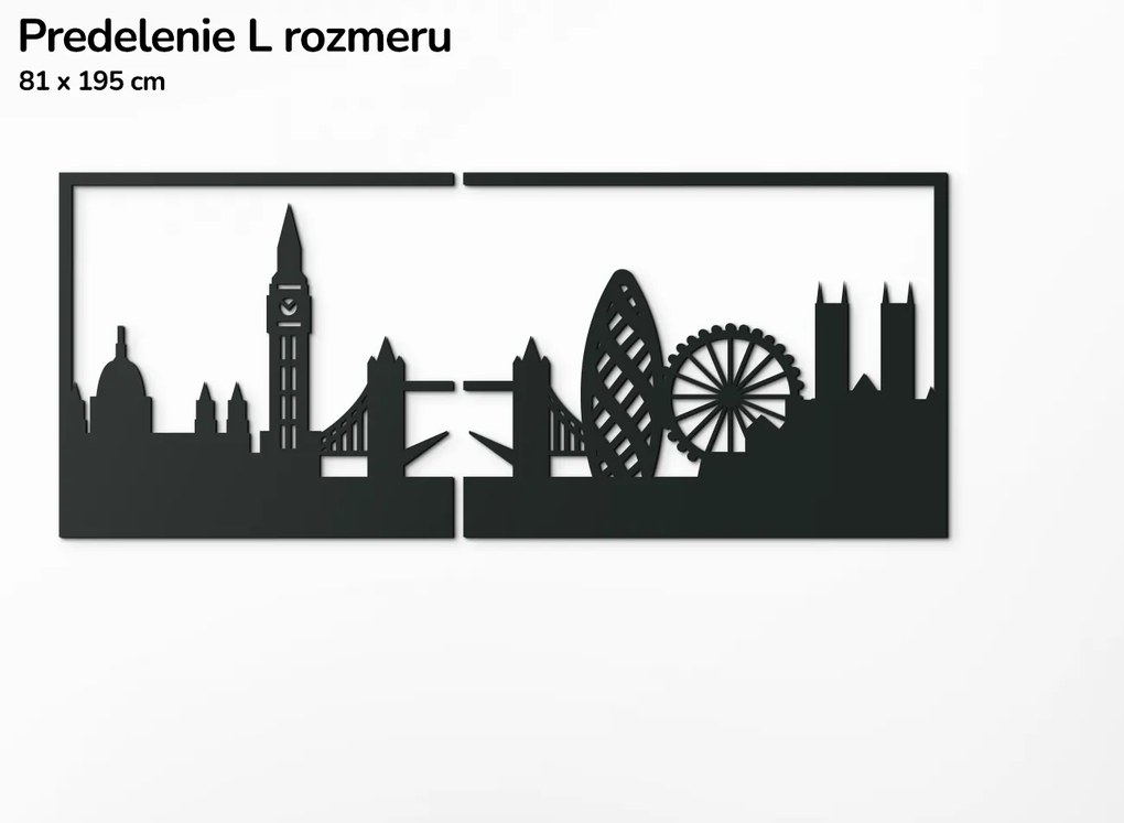 drevko Obraz Londýn Rozmer obrazu: 37 x 89 cm, Farba dekorácie: Čierna
