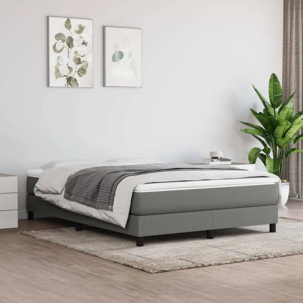 Boxspring posteľ s matracom tmavosivá 160x200 cm látka 3144086