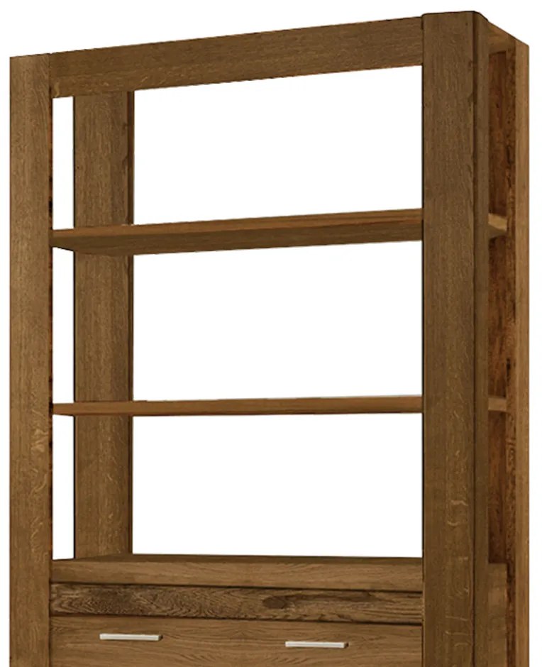 Regál Velvet II 18 125 cm z masívu dub rustikálny