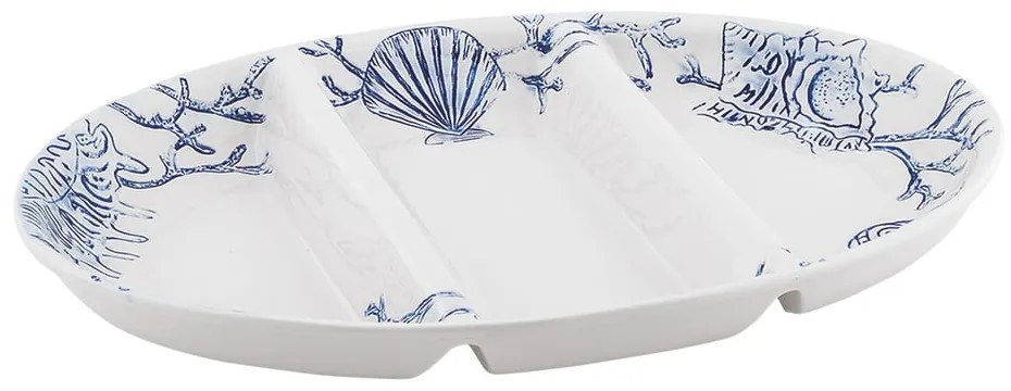 Modro-biely servírovací tanier Villa Altachiara Maris, 41 x 29 cm