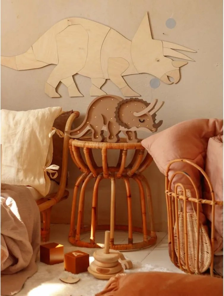Drevená nástenná dekorácia Origami Triceratops – dinosaurus do detskej izby XL