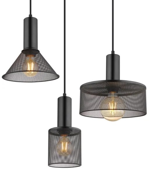 Globo 15648-6H - Luster na lanku JEDD 6xE27/60W/230V čierna