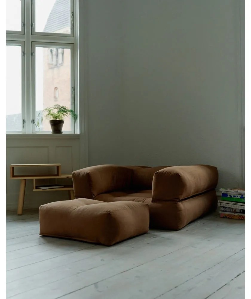 Rozkladacie kreslo so zeleným poťahom Karup Design Cube Olive Green