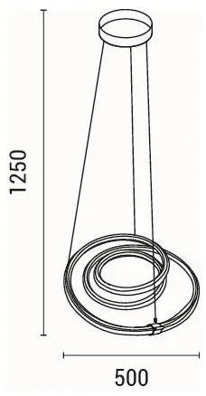 LED Luster na lanku LED/38W/230V 3000K 50x50 cm