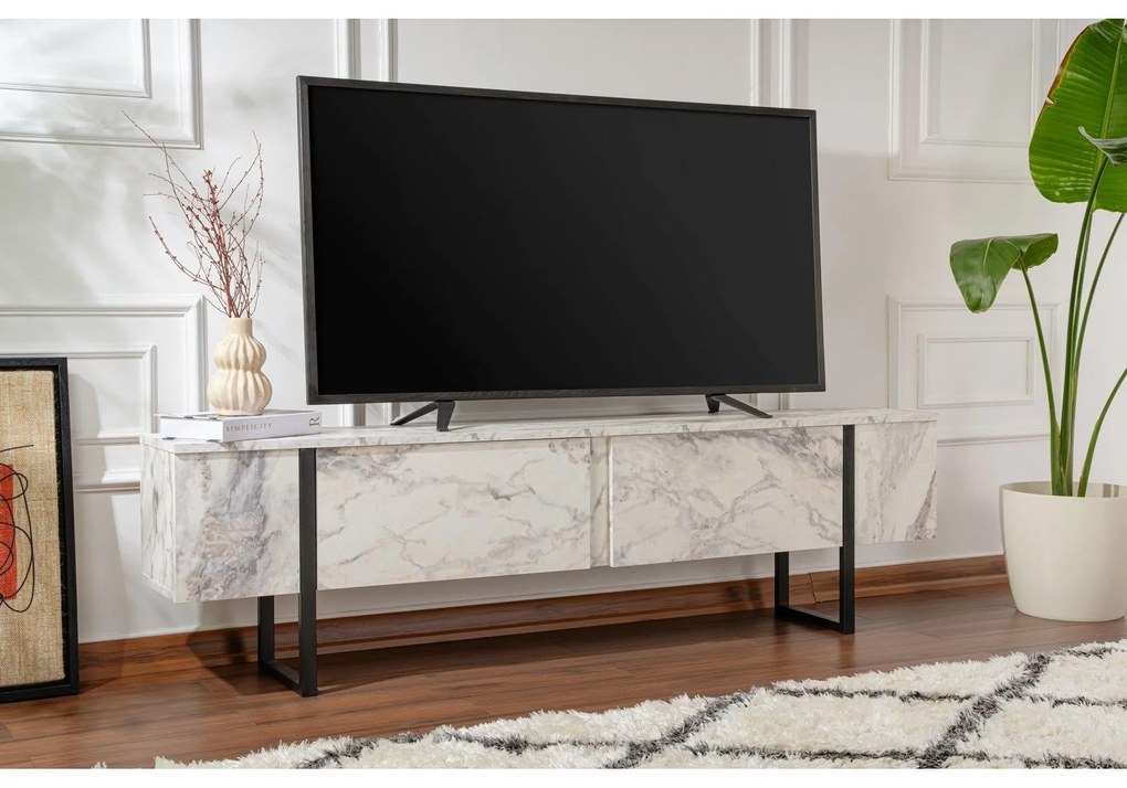 TV skrinka Serenity - Fressia Marble, Black