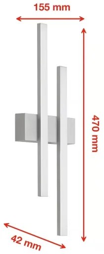 Telefunken - LED vonkajšie nástenné svietidlo 2xLED/4W/230V IP44 strieborná