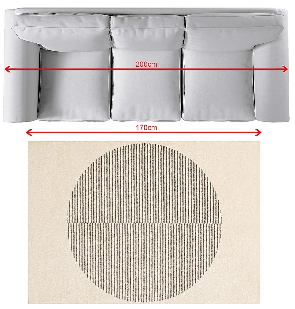 Koberec Sevilla paper white/grey 120x170cm