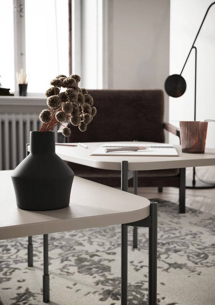 Kávový stolík Sonatia 70 cm obdĺžnikový na kovových nohách - kašmír