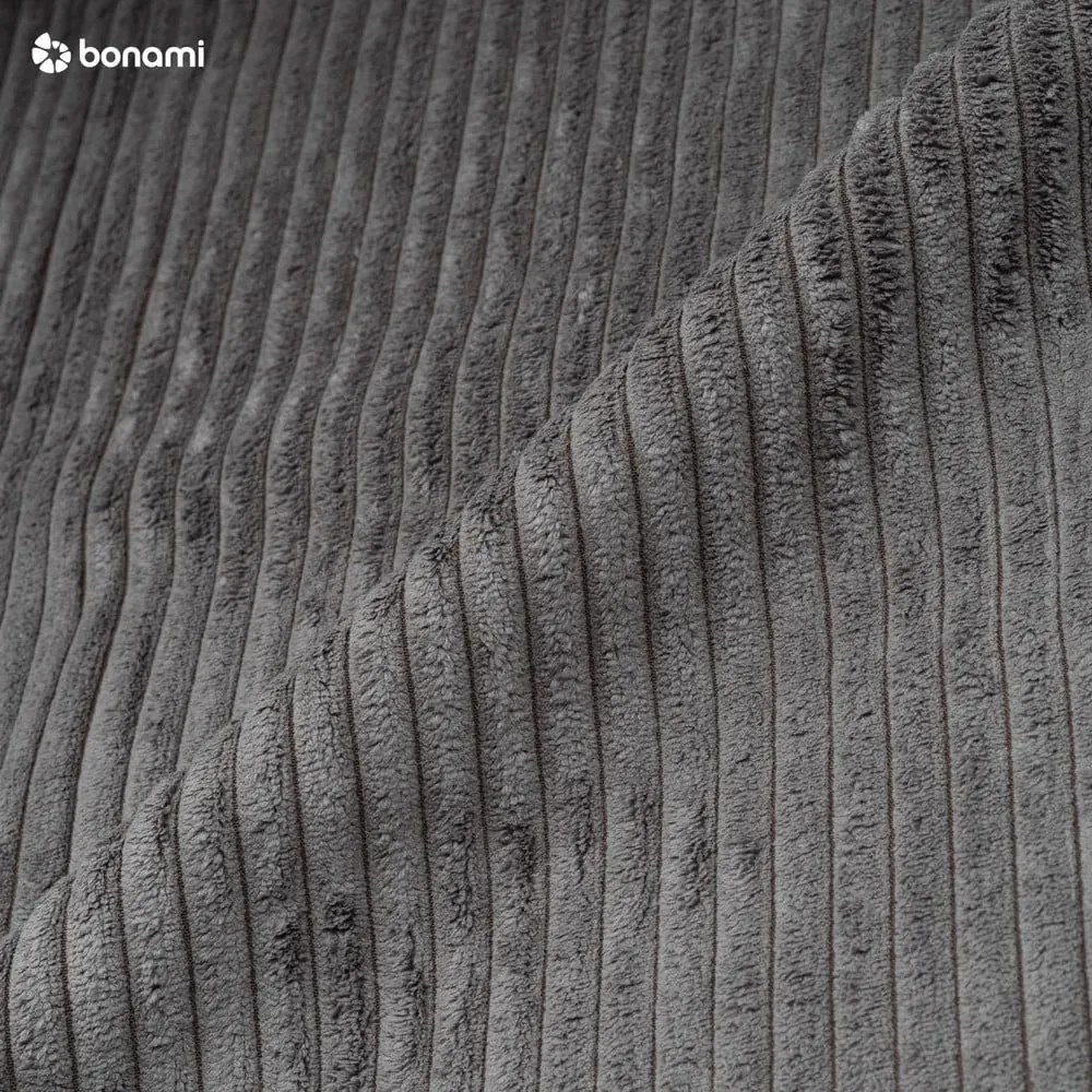 Sivá menčestrová rozkladacia rohová pohovka s úložným priestorom (variabilný roh) Luma – Ropez