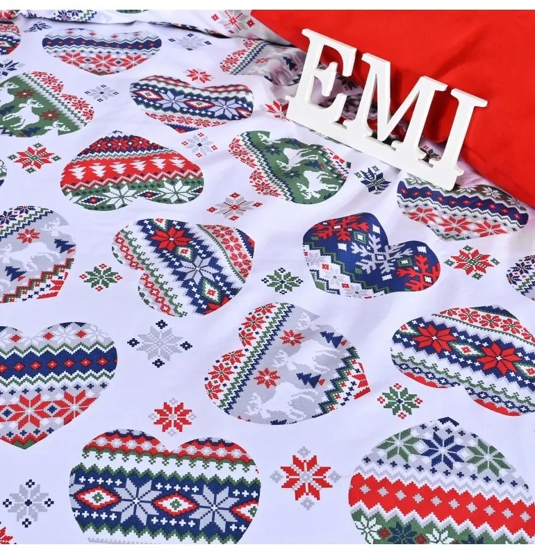 Vianočné obliečky bavlnené Cold EMI, Predĺžený set jednolôžko obsahuje 1x 140x220 + 1x 70x90
