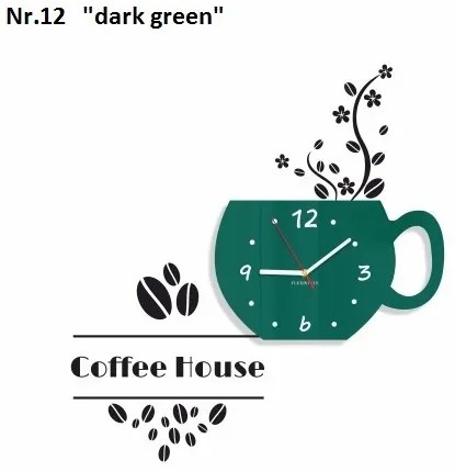 Coffee House dekoračné hodiny do kuchyne fialová