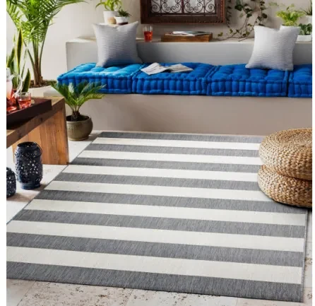 Koberec Floorlux sizal flat 48644/637- Pásy sivo biely