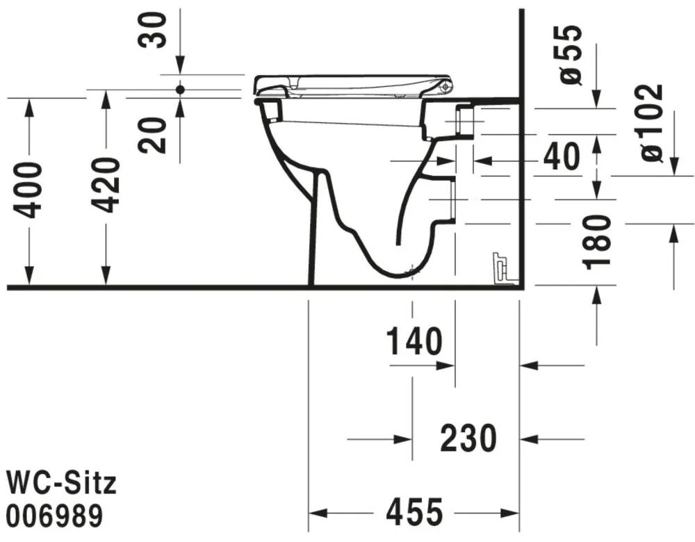 DURAVIT Darling New samostatne stojace WC kapotované s hlbokým splachovaním, 370 x 570 x 400 mm, biela, s povrchom HygieneGlaze, 2139092000