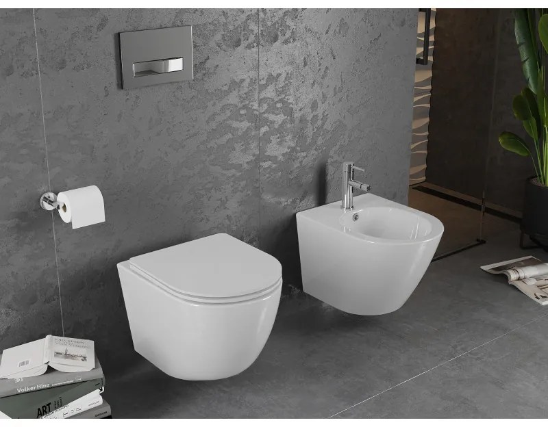 Mexen Lena Rimless závesné WC so sedátkom s pomalým zatváraním, biela - 30220300