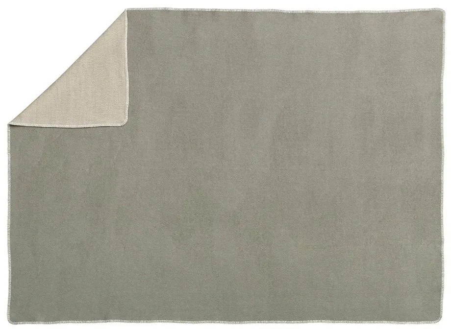 Sivobéžová deka s prímesou vlny 140x200 cm Ylva Dark Linen – Pappelina