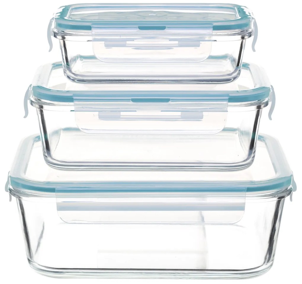 Sklenená nádoba na potraviny Clipeat1 sada 3ks