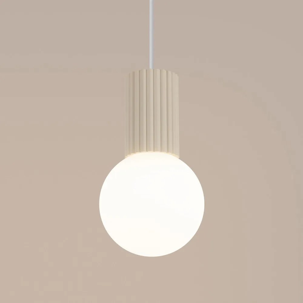 Krémové závesné svietidlo so skleneným tienidlom ø 12 cm Orbital – Sollux