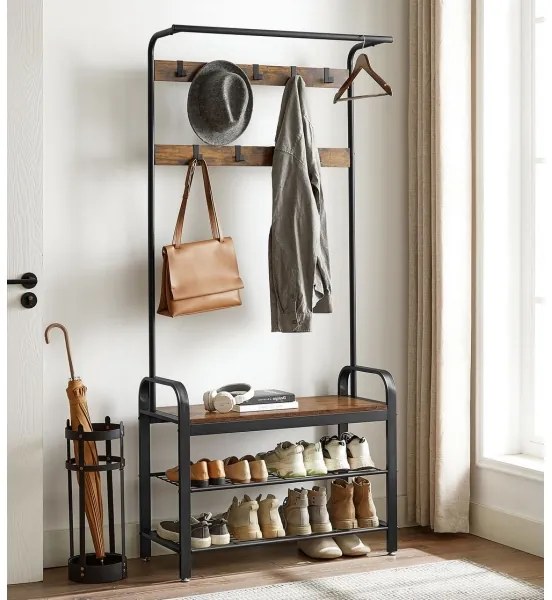 Stojanový vešiak NAVOR hnedá/čierna