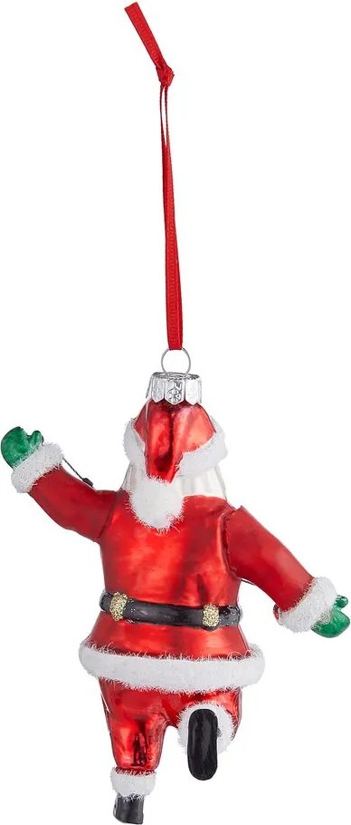HANG ON Sklenená ozdoba Santa so svetelným reťazom