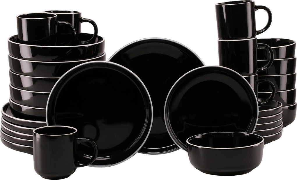 XXXLutz KOMBINOVANÝ SERVIS Nordic Gourmet Schwarz 30-dielne Creatable - Online Only bytové doplnky - 007768069704